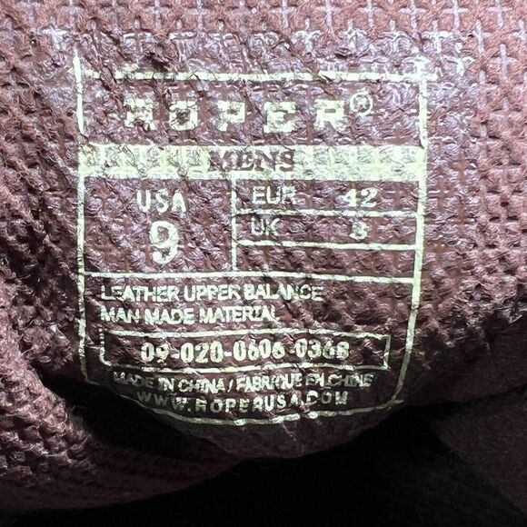 Roper Performance Men's Size 9 Brown Leather Gum Sole Chukka Boots - Picture 13 of 13